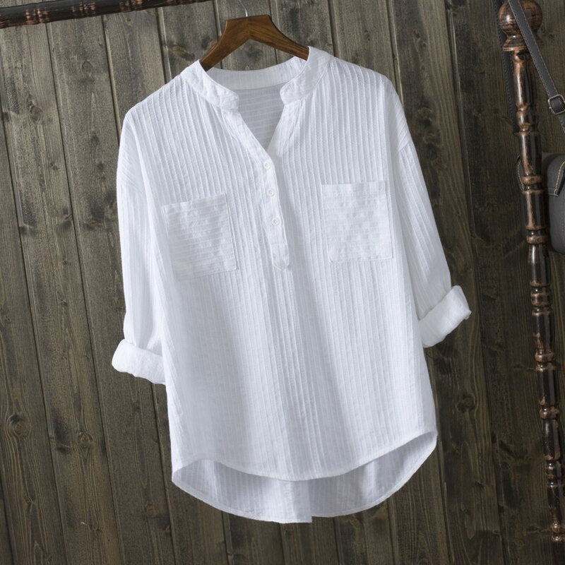 Camisa Ejecutiva blanca 100% algodón, 6 tallas