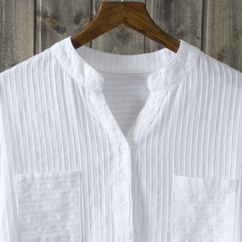 Camisa Ejecutiva blanca 100% algodón, 6 tallas