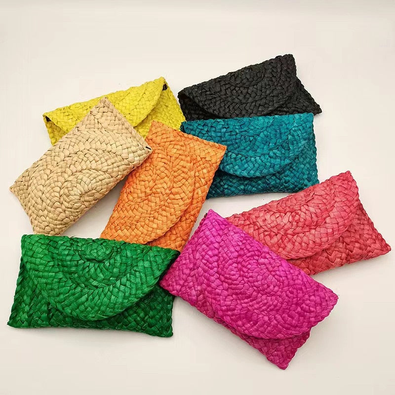 Clutch bag Lisbon de mano rafia sobre, 9 colores