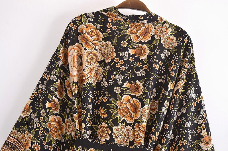 Kaftan Valere negro multicolor, 3 tallas