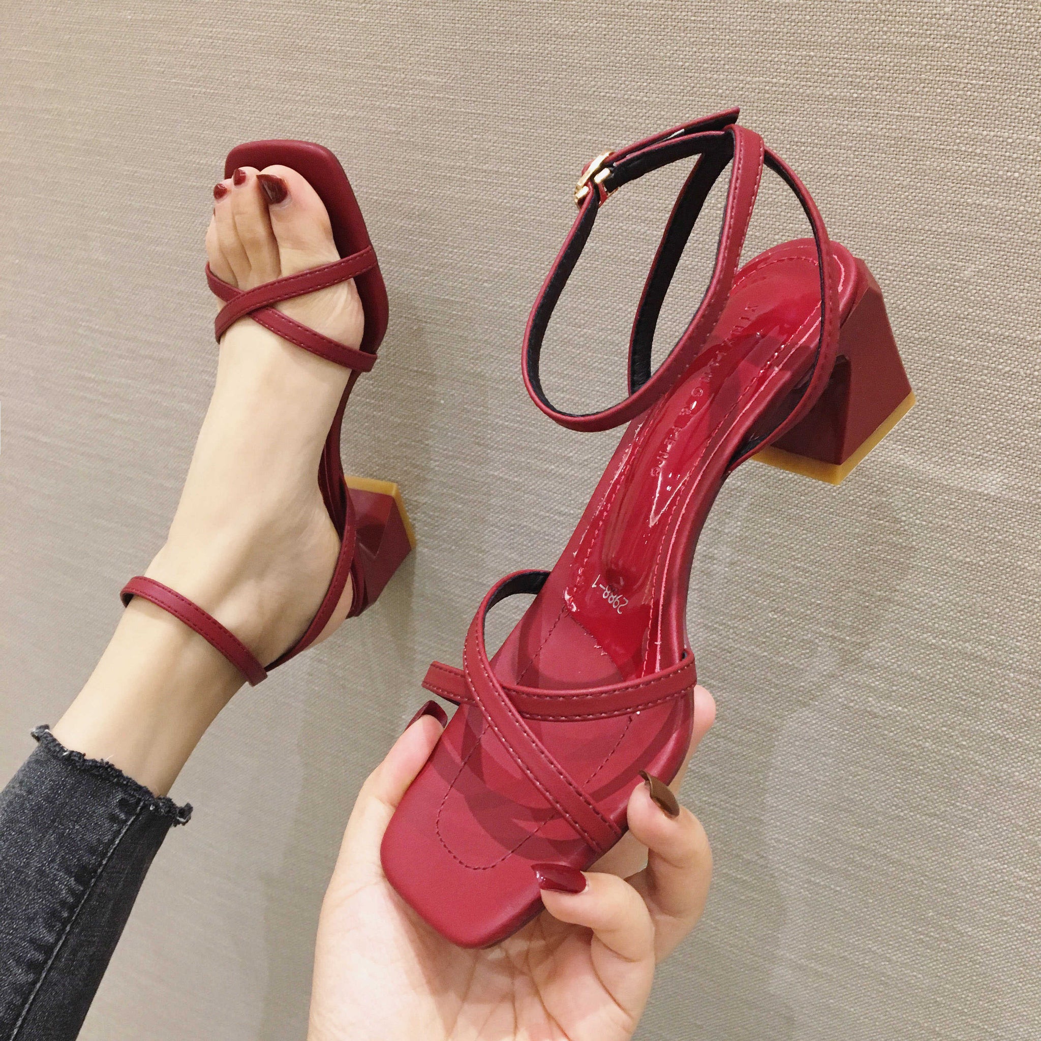 Támara heeled leather sandal, 4 colors
