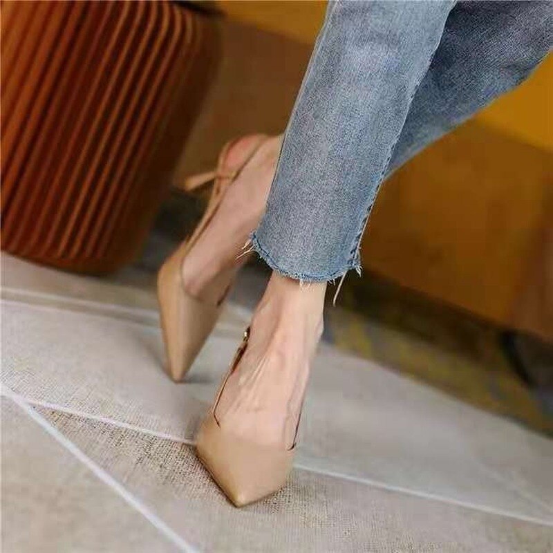 Zapato Tacón Piel Ginebra Beige