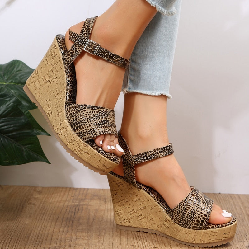 Sandalias plataforma cuñas Gales, 3 colores