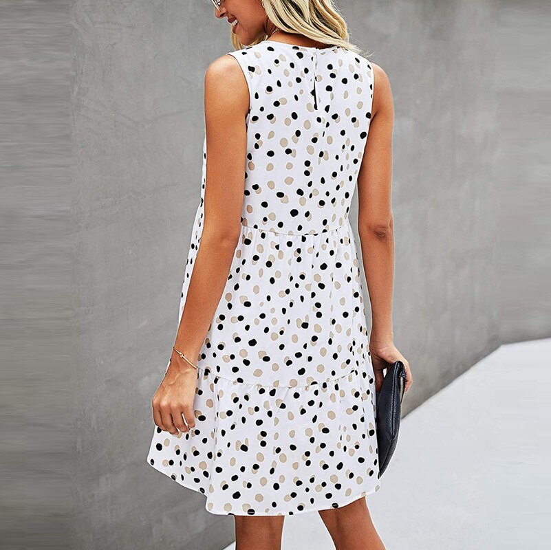 El Rocio polka dot loose ruffle short dress, 3 colors, 4 sizes