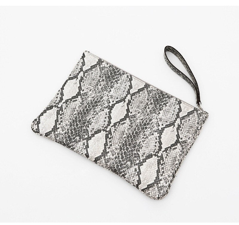 Sac en python gris et blanc, anse main