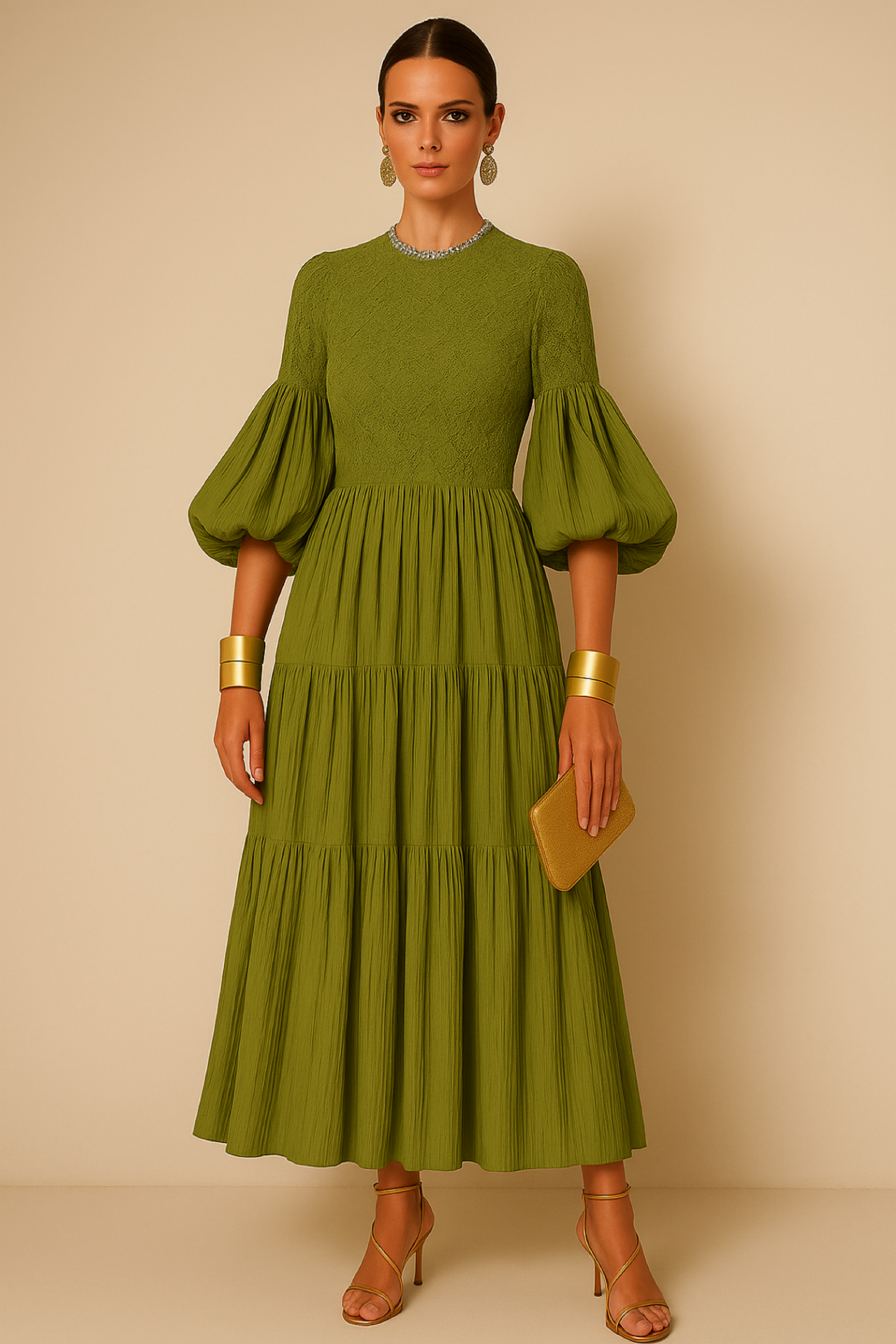 Vestido Gabriela de algodón licra cuerpo nido de abeja elastane, 4 colores tallas (36-48)