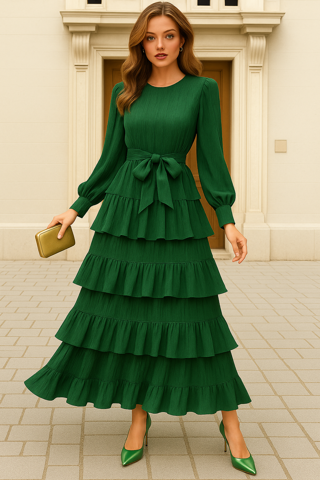 Vestido Cassandra gasa, 6 colores, tallas (36-50)made in Italy Alta calidad