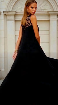 Vestido Cannes bordado y seda largo tallas (36-48)(vídeo)