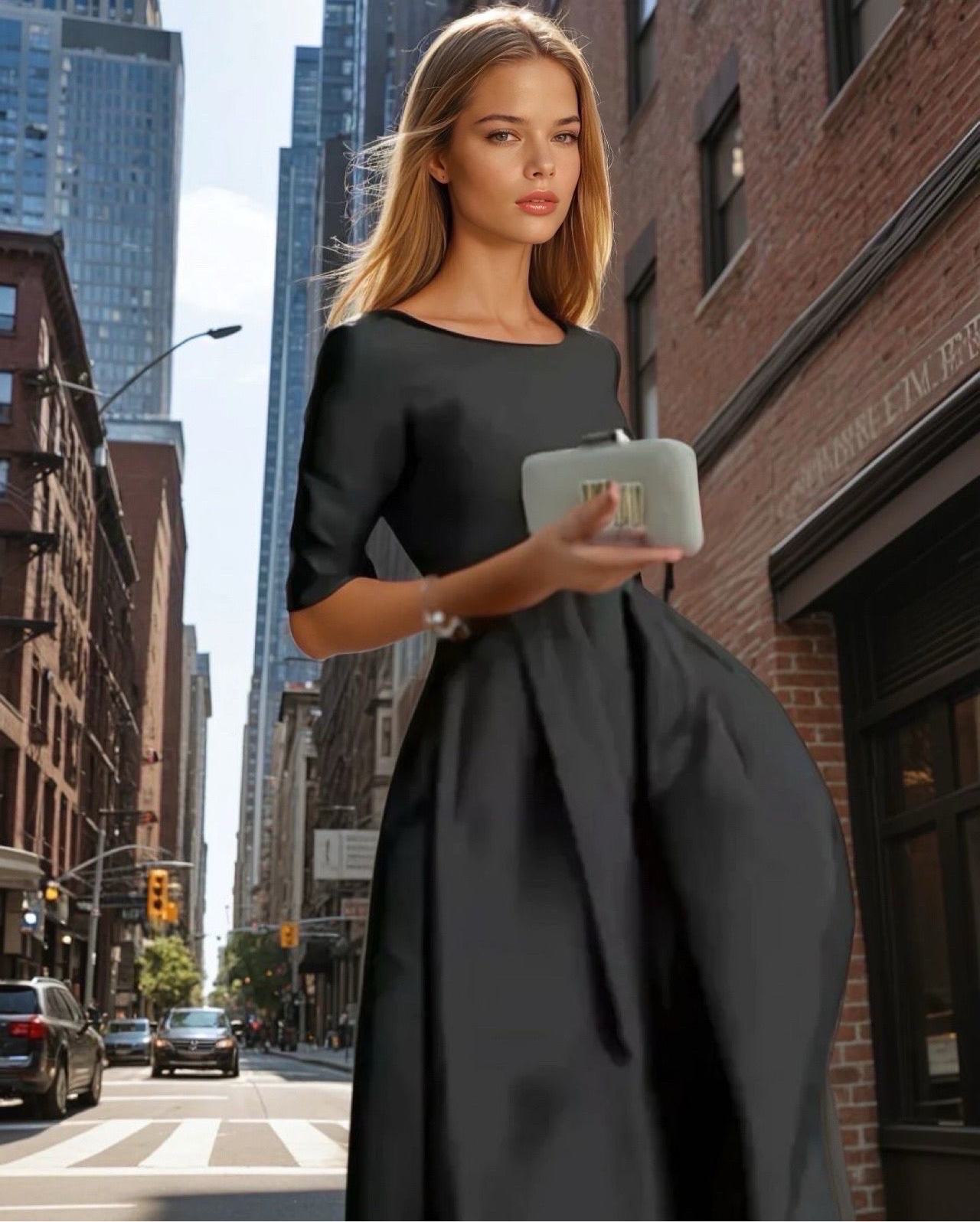 Dinastia dress, satin lycra elastane, 2 colors, sizes (36-46)