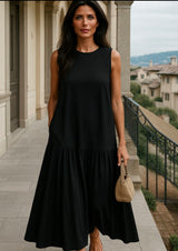 Monarch Flower asymmetrical dress, 3 colors, sizes (36-50)