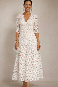 Vestido Amori bordado negro y blanco con forro, 2 colores tallas (34-48) video