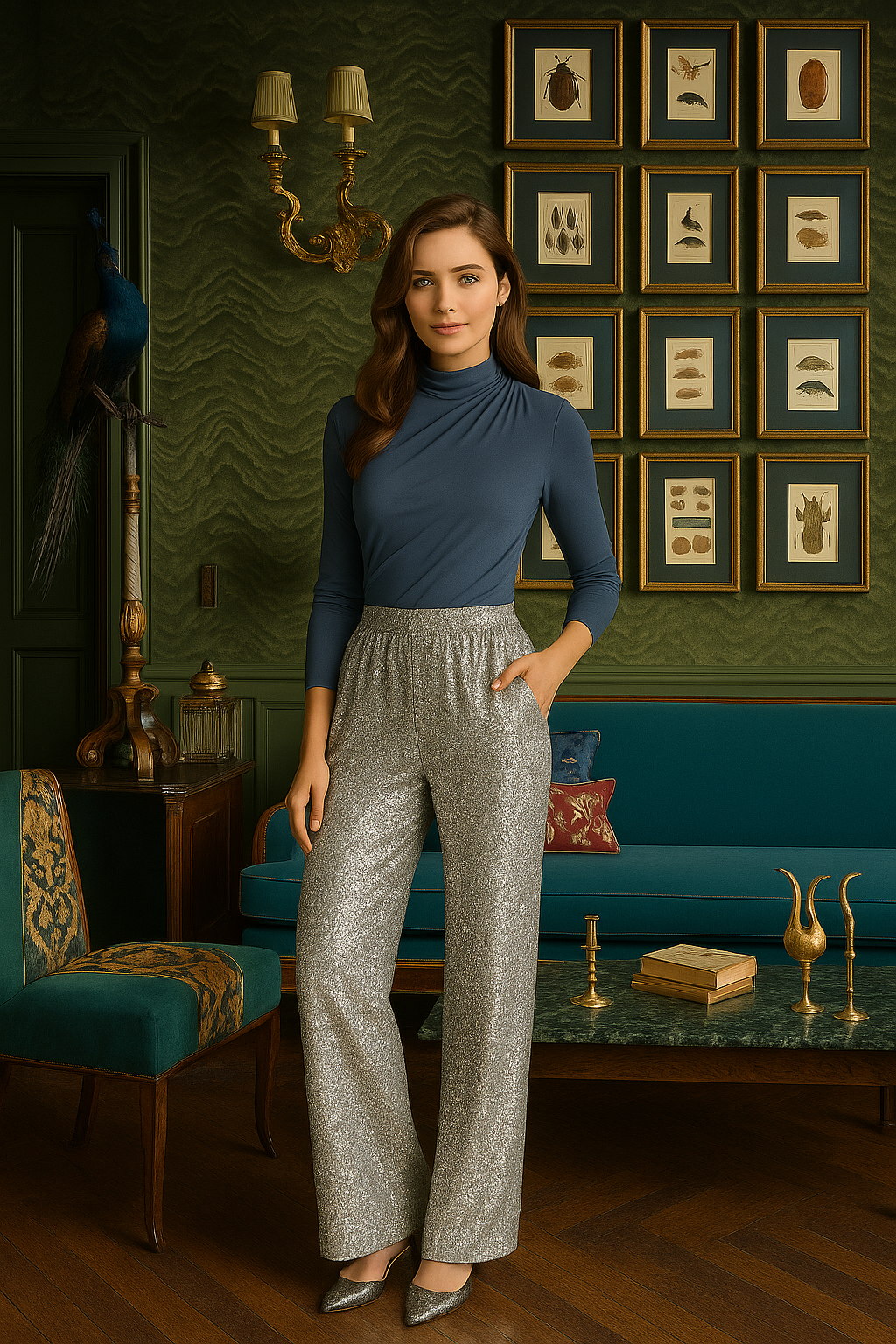 Pantalones Brilli Brilli elásticos, 3 colores, tallas (36-46)