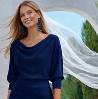 Vestido Covadonga de punto de algodón licra , 5 colores, tallas (36-50)