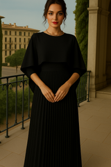 Nikita stretch knit dress with pockets and long length, 2 colors, 4 sizes
