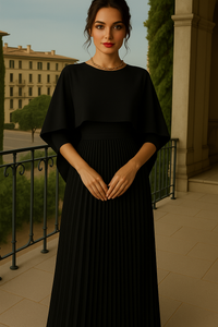 Nikita stretch knit dress with pockets and long length, 2 colors, 4 sizes