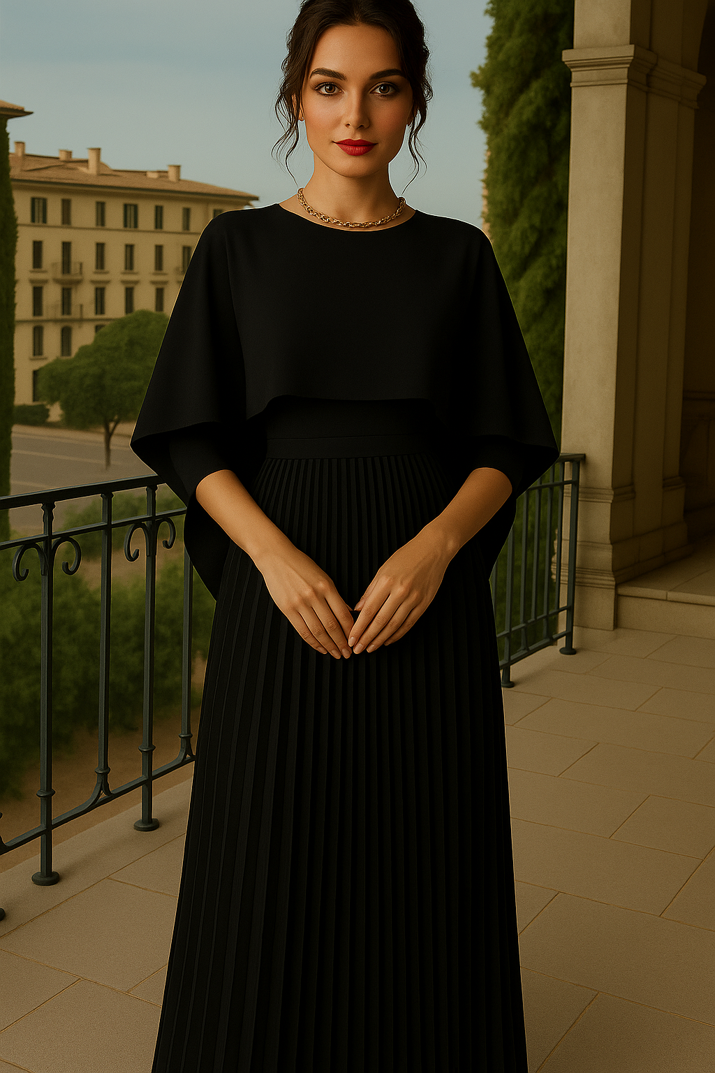 Nikita stretch knit dress with pockets and long length, 2 colors, 4 sizes