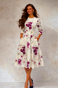 Vestido Anais de algodón y bolsillos incluido, 6 estampados, tallas (36-50)