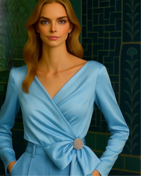 TRÈS CONFORTABLE Chemise croisée Alice en satin et lycra, 3 couleurs, 4 tailles