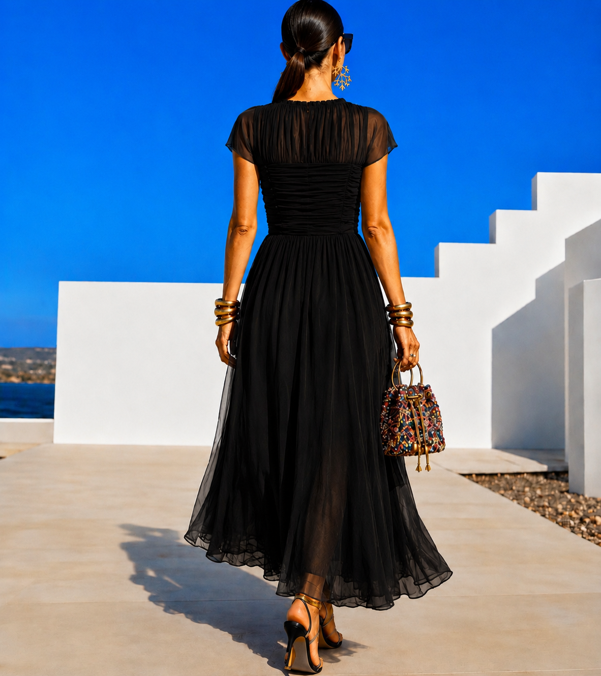 Vestido Quevedo de punto licra elastane pecho y cintura elastane, gasa, viscosa, 2 colores, tallas (34-48) vídeo