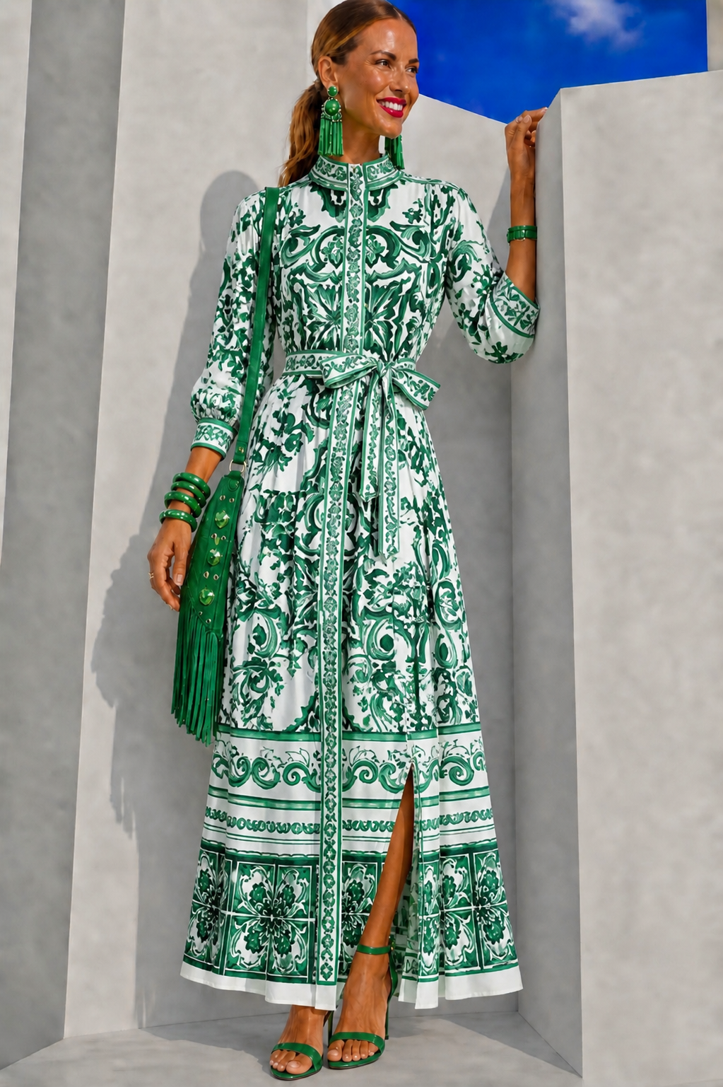 Vestido Menta algodón, 2 estampados, tallas (36-46) vídeo