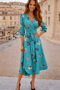 Vestido London estampado de algodón , tallas (36-50)