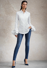 Camisa Flamenco de algodón, 5 colores, tallas (36-50) vídeo