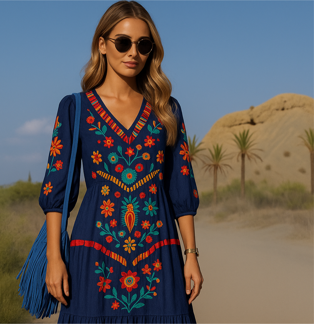 Candelaria dress, 5 viscose prints, sizes (36-50)