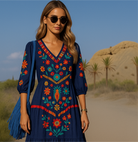 Candelaria embroidered dress, 4 colors, one size (38-48)