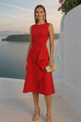 Vestido Cerdeña de crepe de algodón licra elastane, 7 colores tallas (36-48) (vídeo)