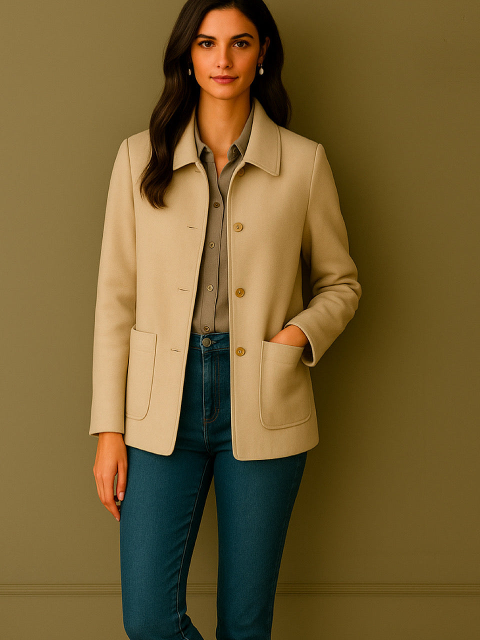 Chaqueta London punto de lana , 3 colores tallas (36-48)