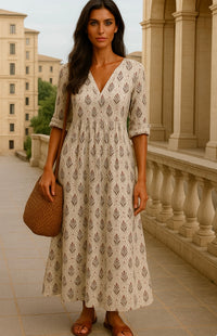 Vestido Viena de punto de algodón licra, 5 colores, tallas (36-50)