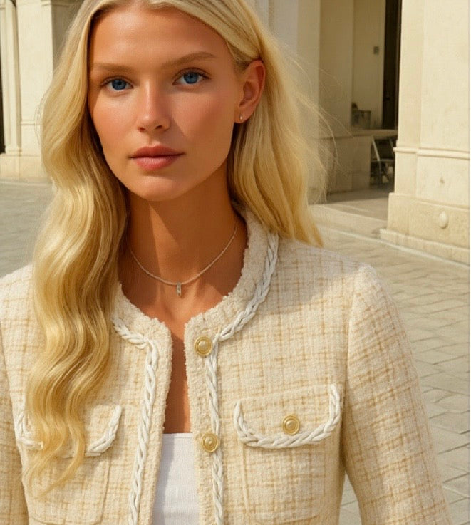 Chaqueta Candela tweed lana, 3 colores, tallas (36-48)