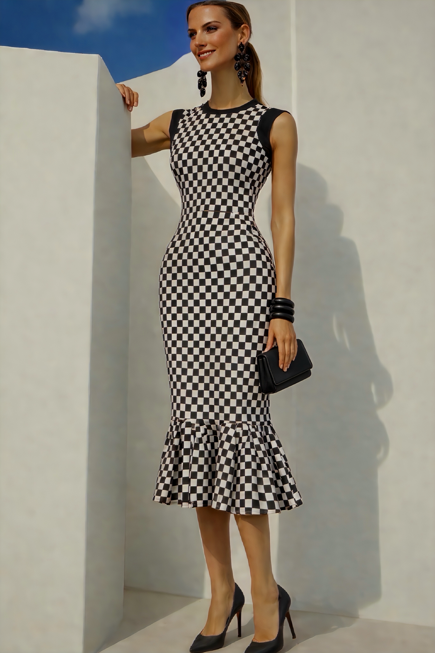 Vestido Anne punto algodón elastane licra estampado,tallas(36-46) (video)