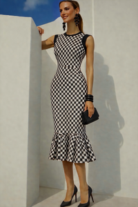 Vestido Anne punto algodón elastane licra estampado,tallas(36-46) (video)