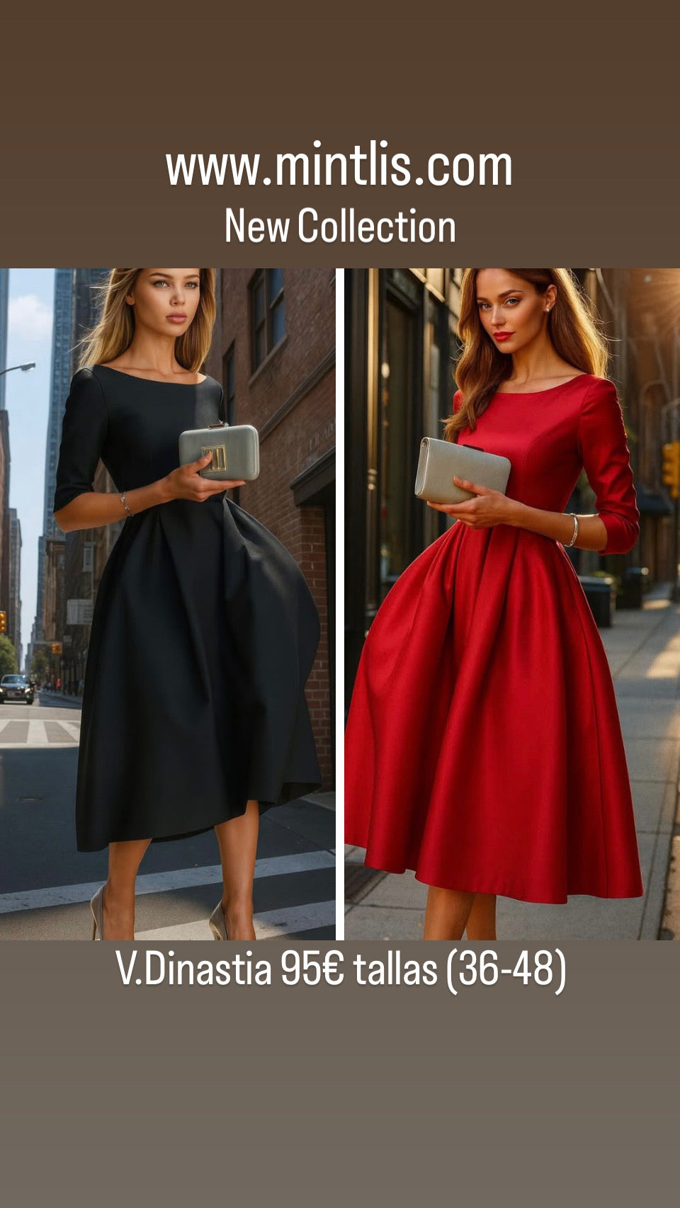 Dinastia dress, satin lycra elastane, 2 colors, sizes (36-48)