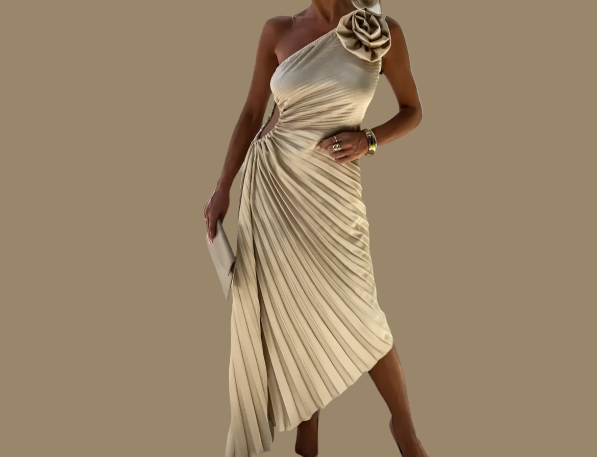 Colorado dress draped satin elastane, 5 colors, 5 sizes from 36-44