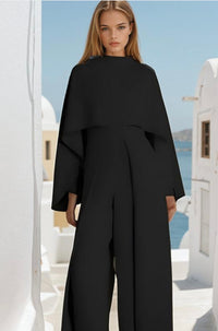 SANTORINI cape jumpsuit, 4 colours, cotton, lycra crepe, 5 sizes from 36-44