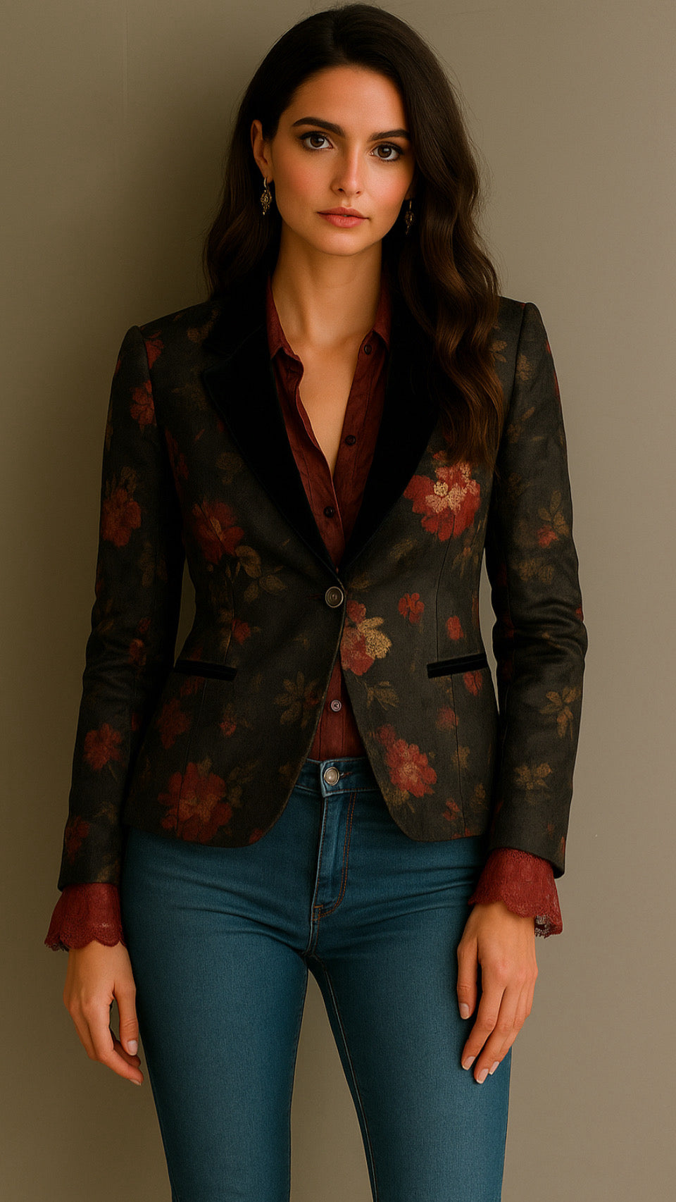 Chaqueta Floral, tallas (36-46)