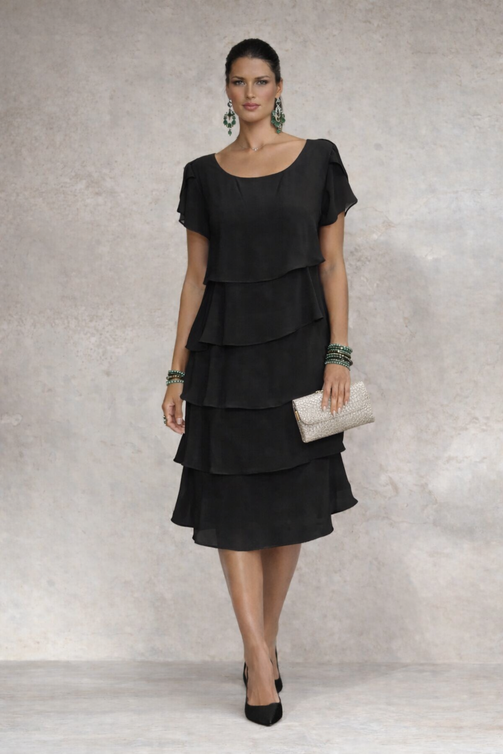 Vestido Paris de gasa, 7 colores, tallas (36-50)