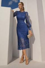 Dominica dress, embroidered and lined, 5 colors, sizes (36-48) (video)