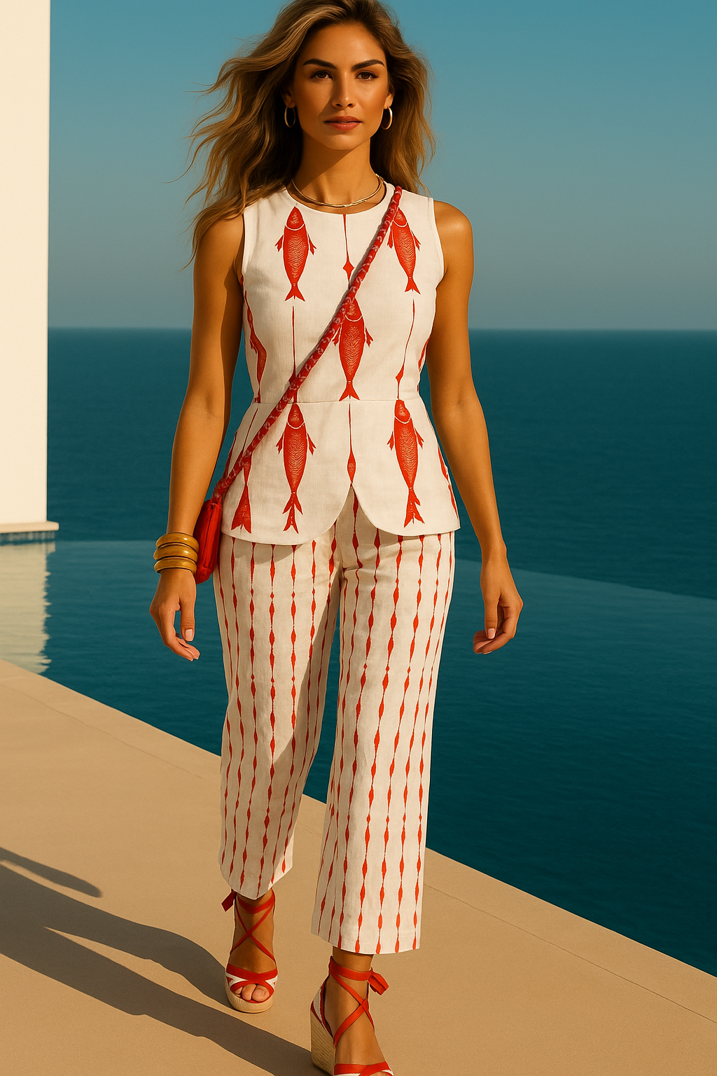 30% OFF Fish Top cotton lycra, (see matching pants) sizes (36-46)