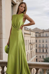 Vestido Lamberty Green largo de crepe elastane,      4 tallas (38-44)