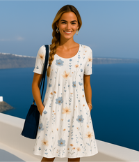 40% OFF East cotton knit dress, 6 prints, sizes (36-50)