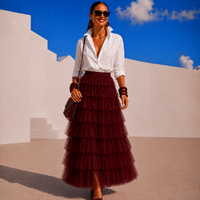 Lisboa soft tulle skirt with lining, 4 colors, one size 64cm to 110cm elastic waist