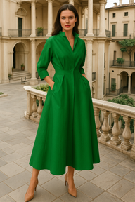 4 colores lisos de algodón elasticidad, vestido Modena, tallas (36-52)