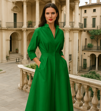 4 colores lisos de algodón elasticidad, vestido Modena, tallas (36-52)