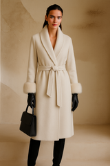 Alaska frock coat, 100% wool, pockets and belt, 3 colors. Sizes (36-48)