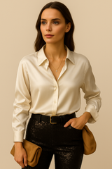 Mintlis women's silk blouse loving, 4 colors, sizes (36-48)