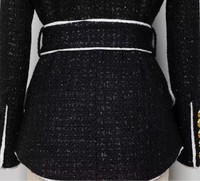Brenda wool tweed jacket with sash, 2 colors, sizes (36-50)