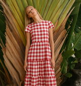 Vestido Vichy tartan cuadros, 2 colores,           tallas (36-46)